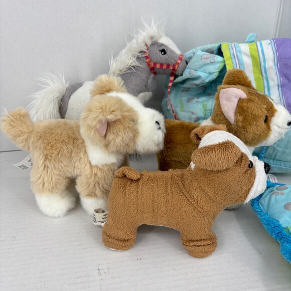 American Girl Plush Pets Bundle Shetland Pony Dogs Carrier Pillow Bulldog Corgi - Picture 3 of 12